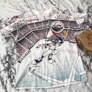 Vintage Rare 1994 Braves Baseball Bugs Bunny Tee